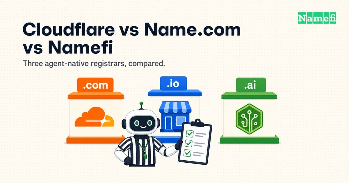 Cloudflare vs Name.com vs Namefi: Agent-Native Registrars