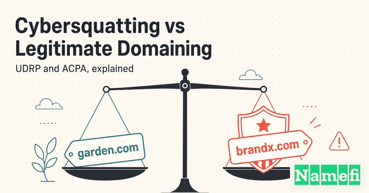 Cybersquatting vs Legitimate Domaining: UDRP and ACPA Explained