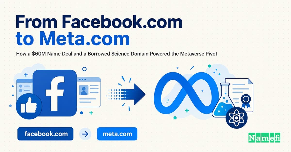 From Facebook.com to Meta.com: How a $60M Name Deal and a Borrowed Science Domain Powered the Metaverse Pivot