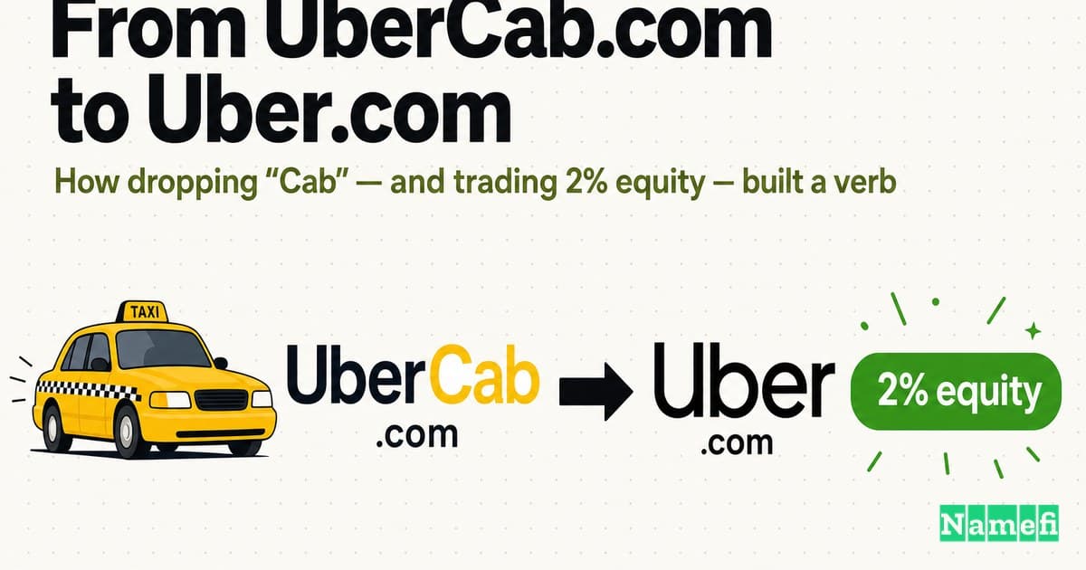 From UberCab.com to Uber.com: How Dropping One Word — and Trading 2% for a Domain — Built a Verb