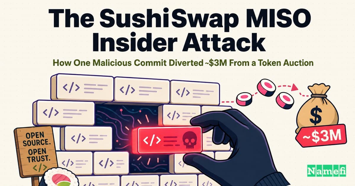 The SushiSwap MISO Insider Attack: How One Malicious Commit Diverted ~$3M From a Token Auction