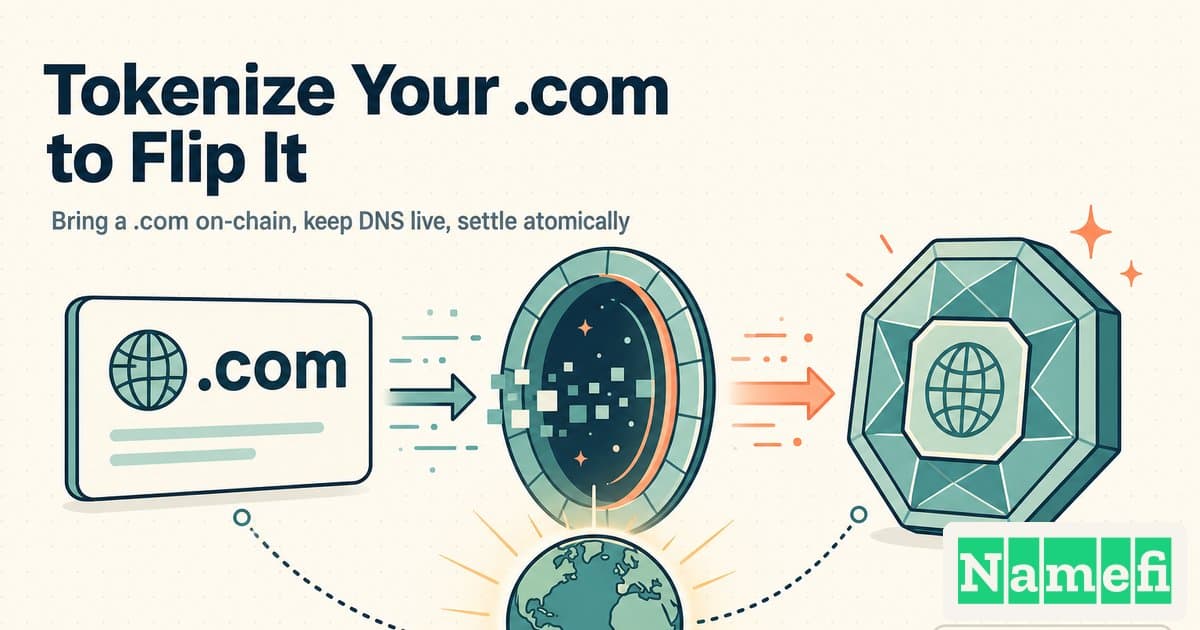 Tokenize Your .com to Flip It: A Namefi Walkthrough