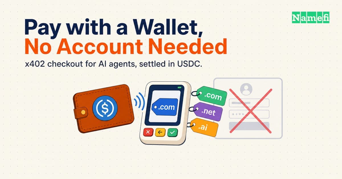 Pay for Domains with a Crypto Wallet: No Account Needed