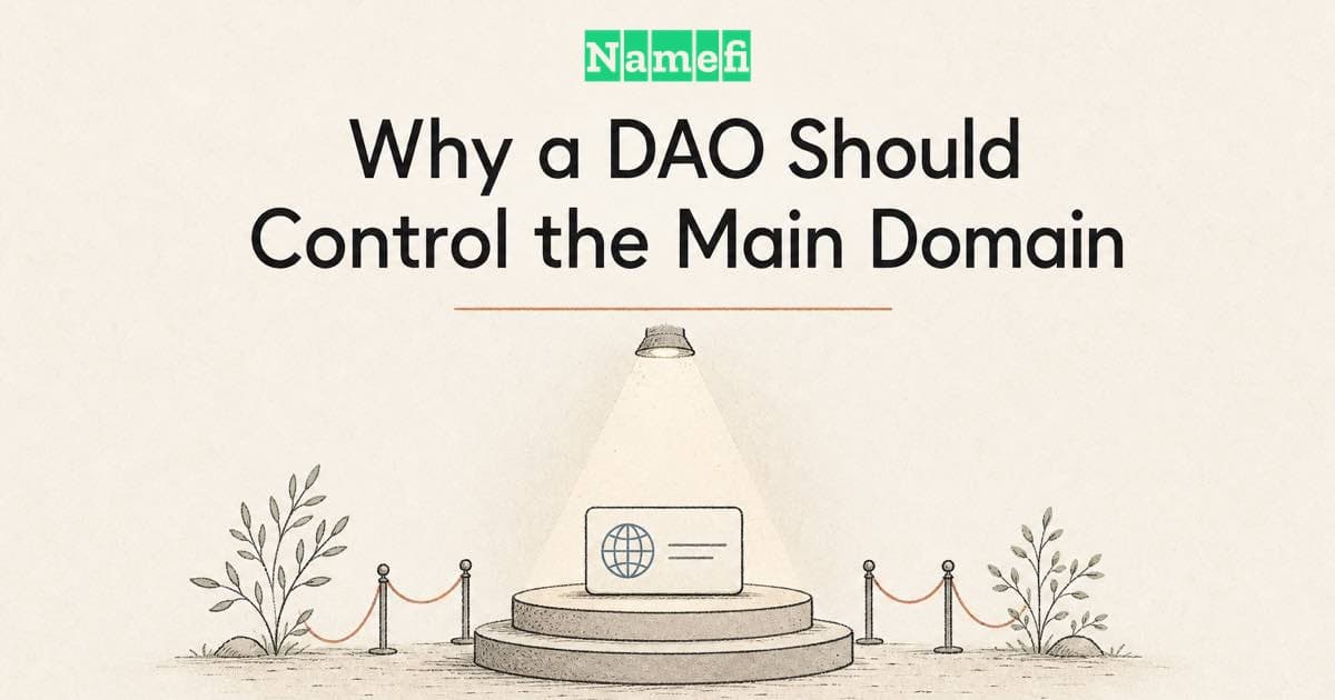 Why a DAO Should Control the Main Domain